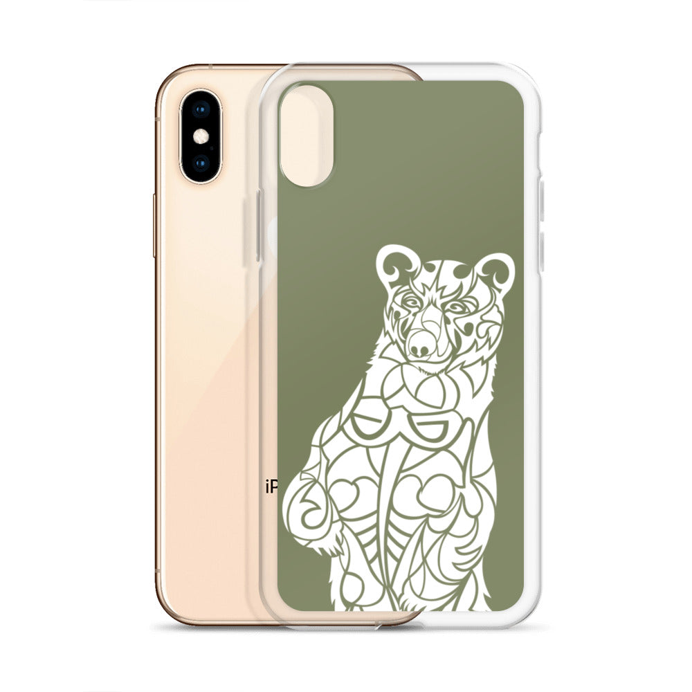 iPhone Case - Black Bear - Forest Green