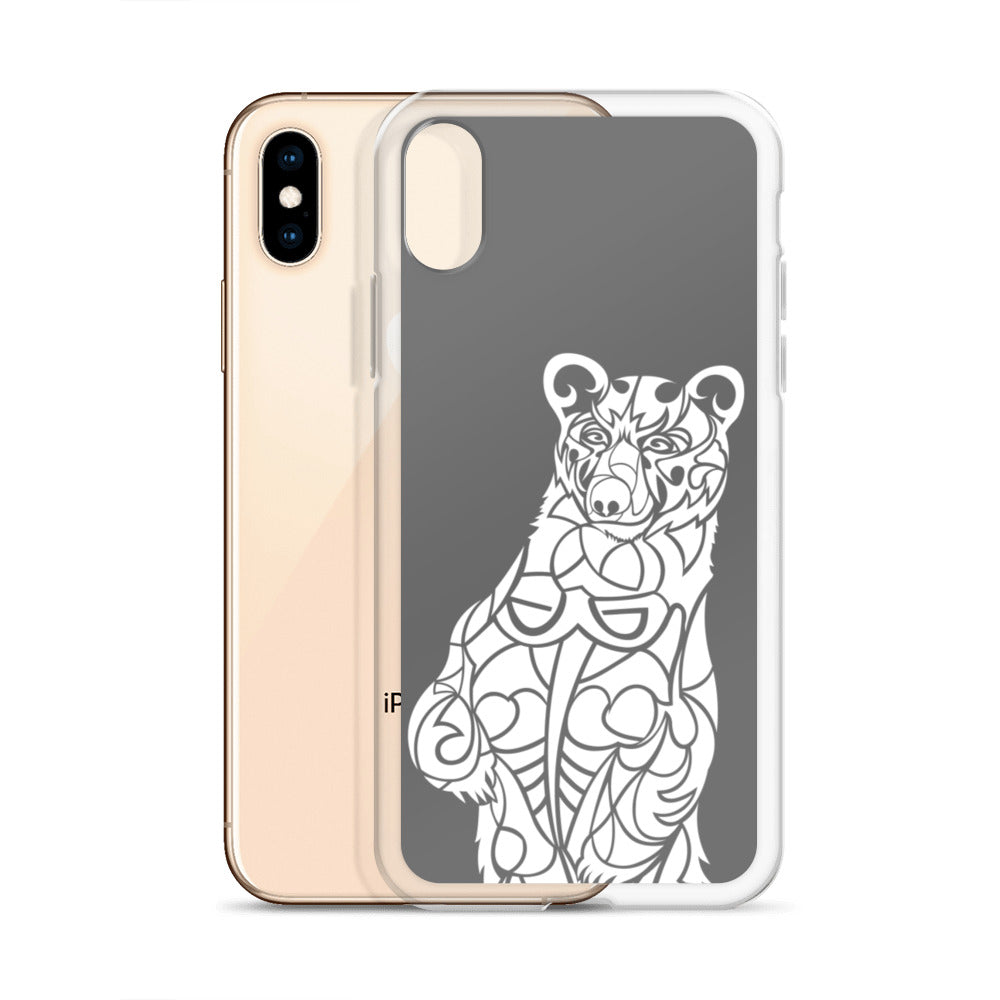 iPhone Case - Black Bear - Grey