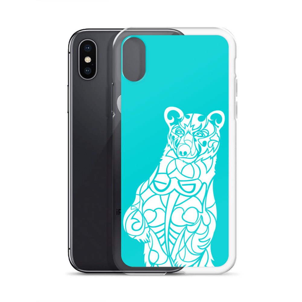 iPhone Case - Black Bear - Turquoise