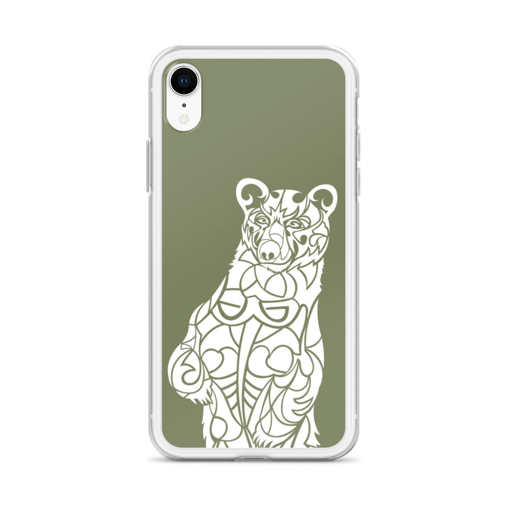 iPhone Case - Black Bear - Forest Green