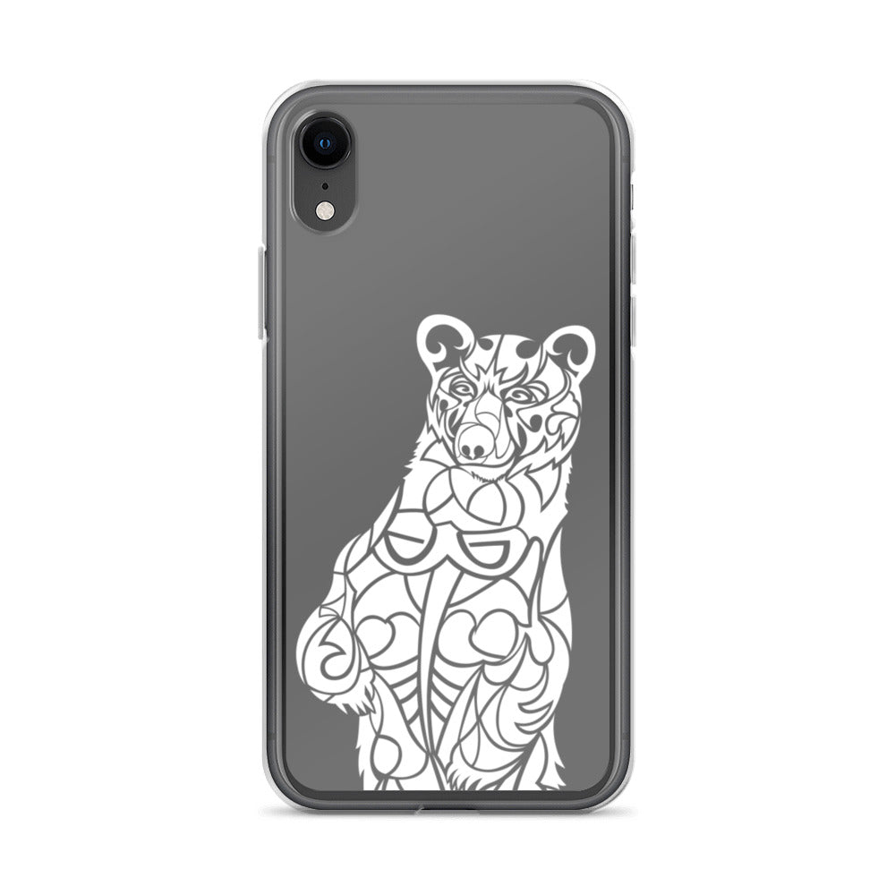 iPhone Case - Black Bear - Grey