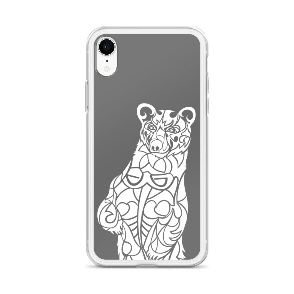 iPhone Case - Black Bear - Grey