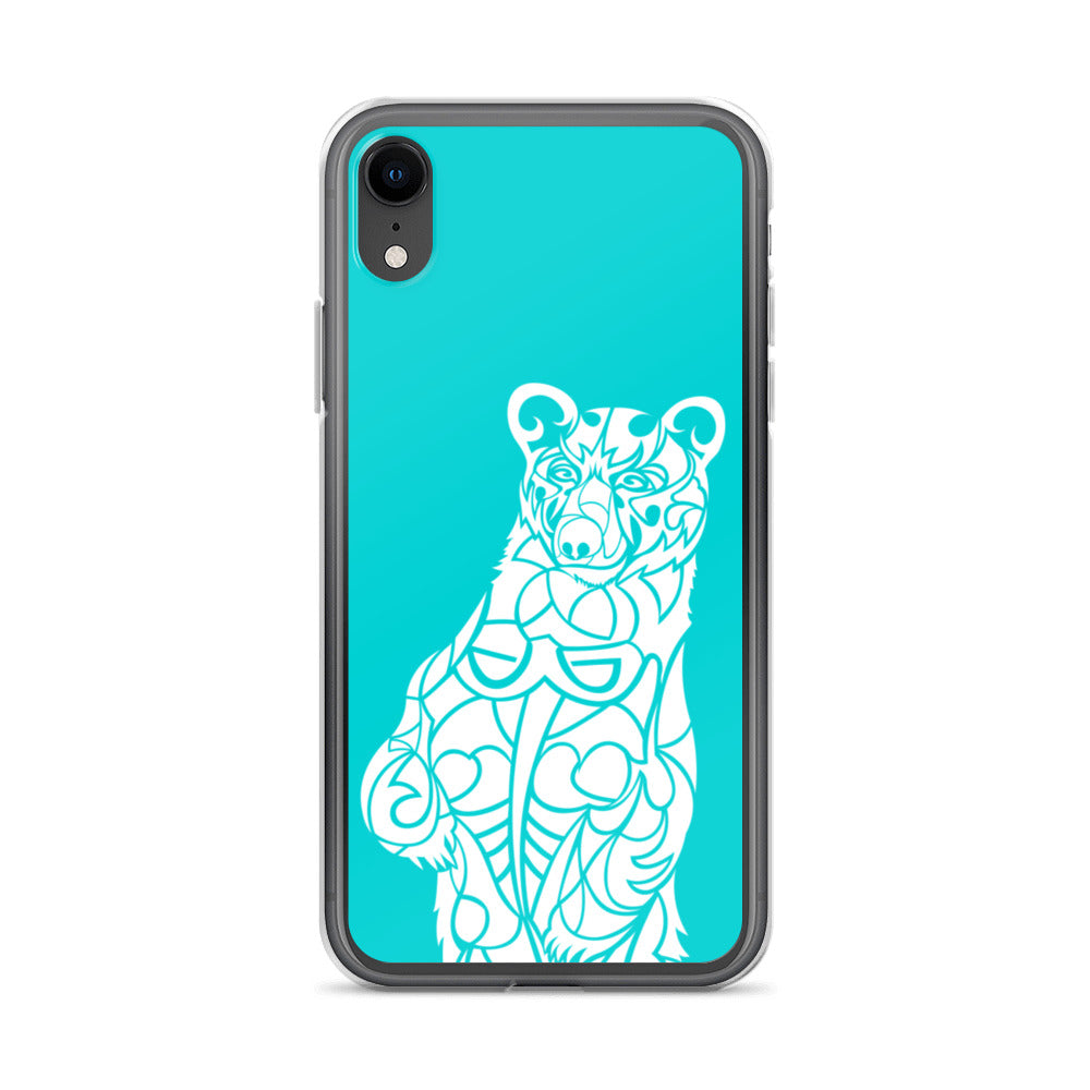 iPhone Case - Black Bear - Turquoise