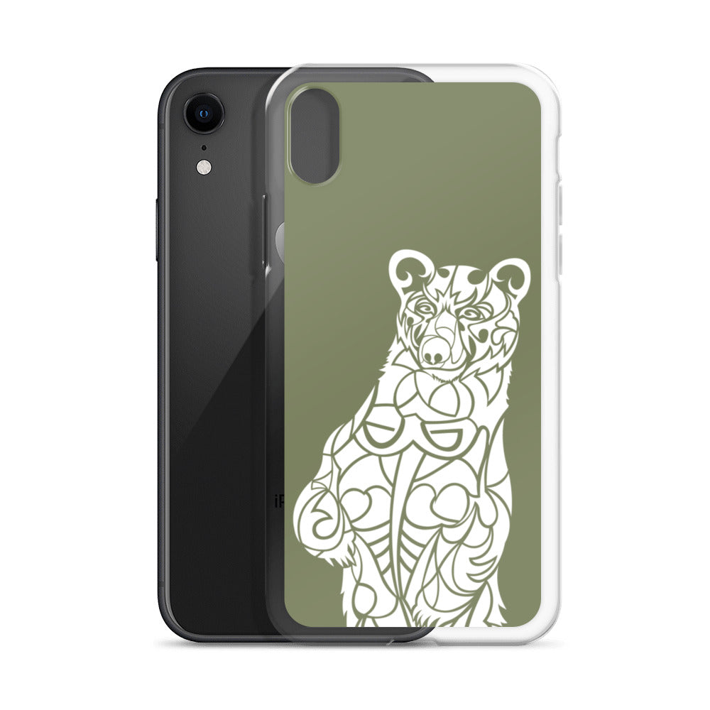 iPhone Case - Black Bear - Forest Green