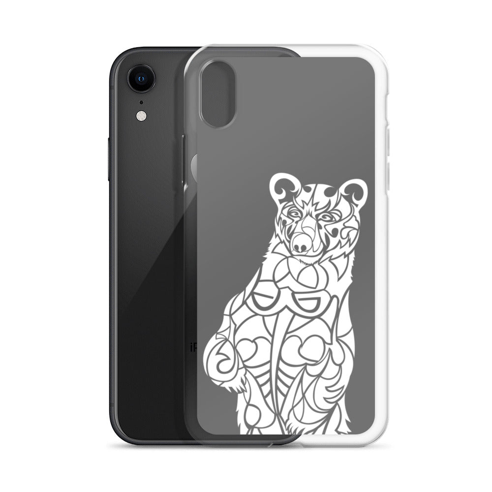 iPhone Case - Black Bear - Grey