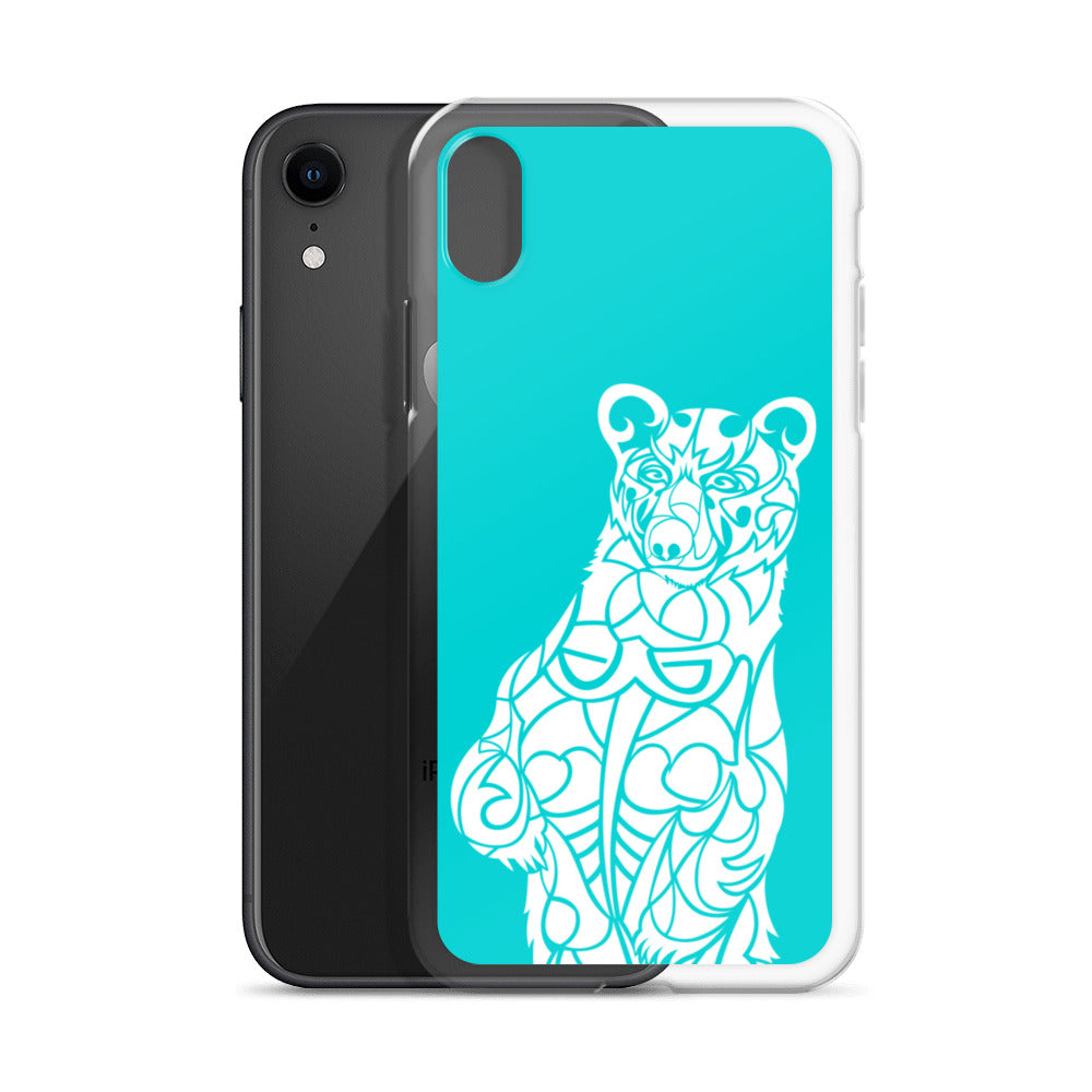 iPhone Case - Black Bear - Turquoise