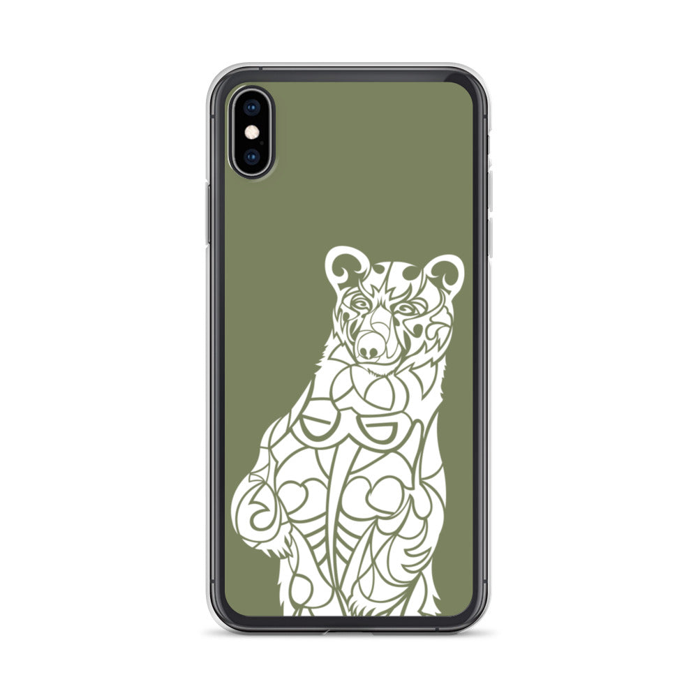 iPhone Case - Black Bear - Forest Green