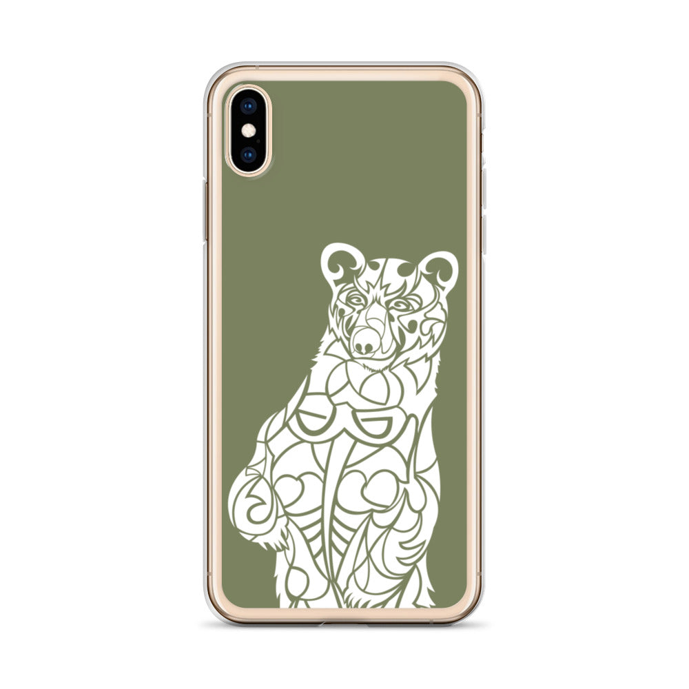 iPhone Case - Black Bear - Forest Green