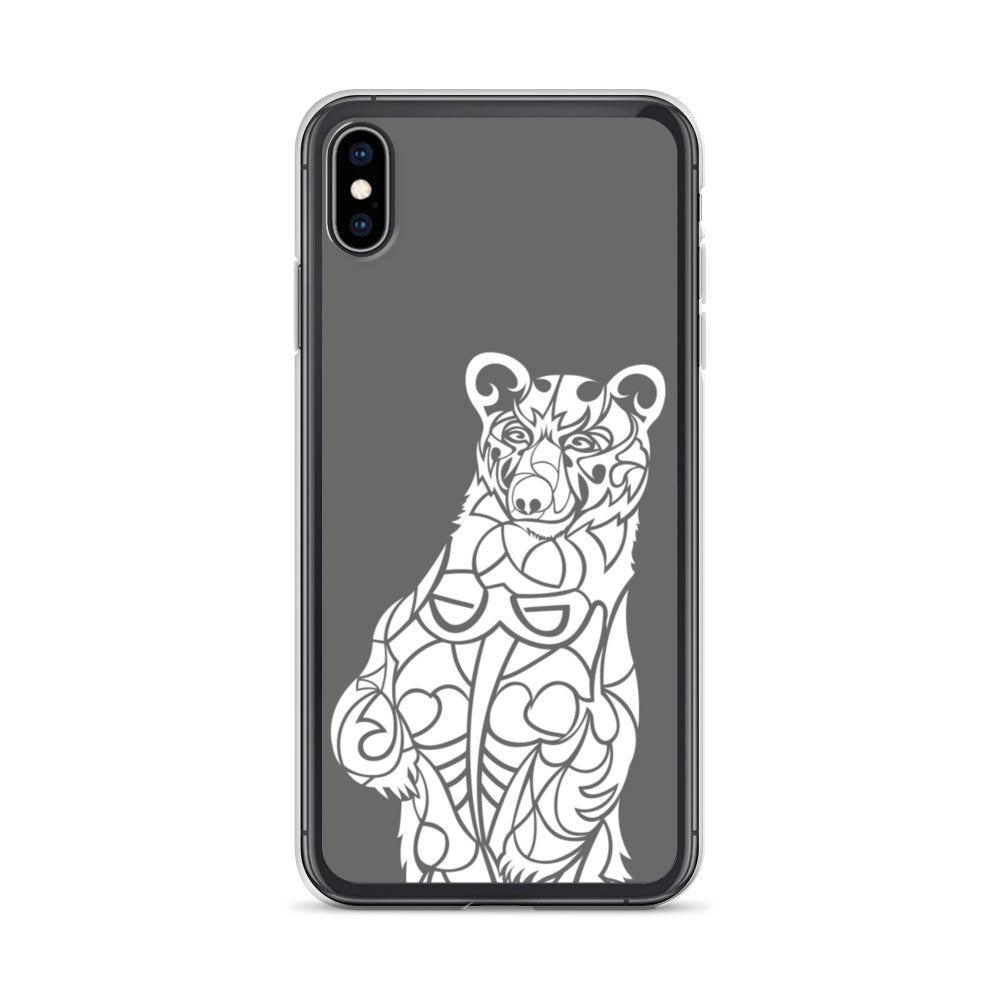 iPhone Case - Black Bear - Grey