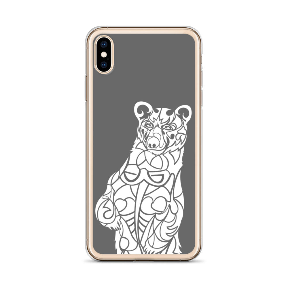 iPhone Case - Black Bear - Grey