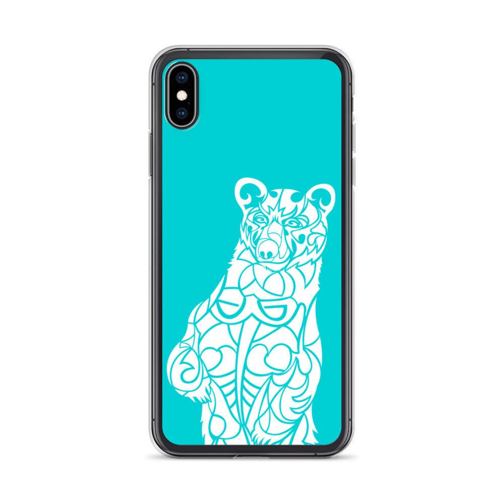 iPhone Case - Black Bear - Turquoise