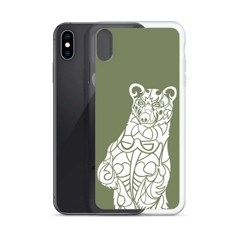 iPhone Case - Black Bear - Forest Green