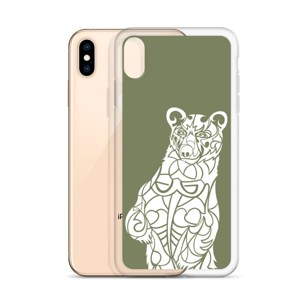 iPhone Case - Black Bear - Forest Green