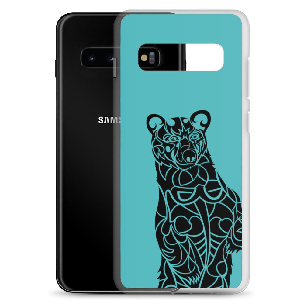 Samsung Case -- Black Bear - Teal - Tribewear Outdoors
