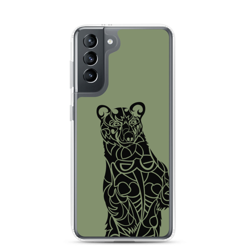 Samsung Case - Black Bear - Camo Green - Tribewear Outdoors